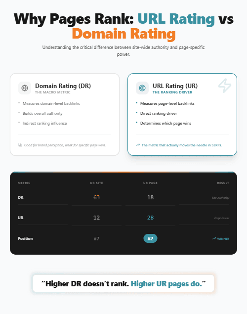 Why Pages Rank URL Rating Vs Domain Rating